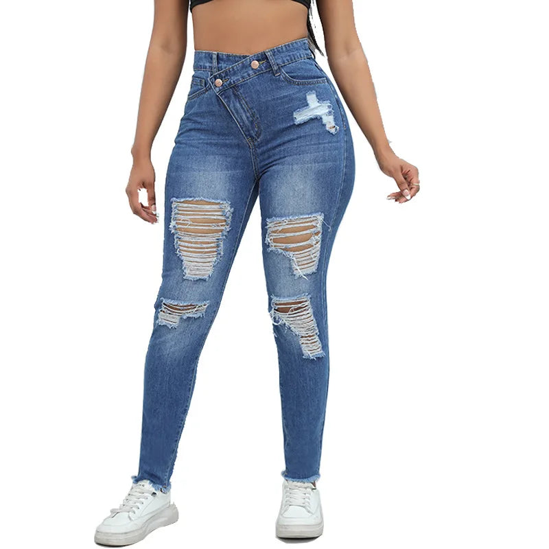Ripped High Waist Skinny Jeans – Stylischer Denim-Look für jede Jahreszeit